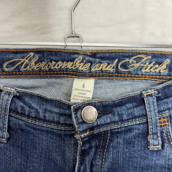 Abercrombie and Fitch Y2K Jeans Skinny Zipper Leg Low Rise Medium Wash Size 4 - Picture 5 of 6
